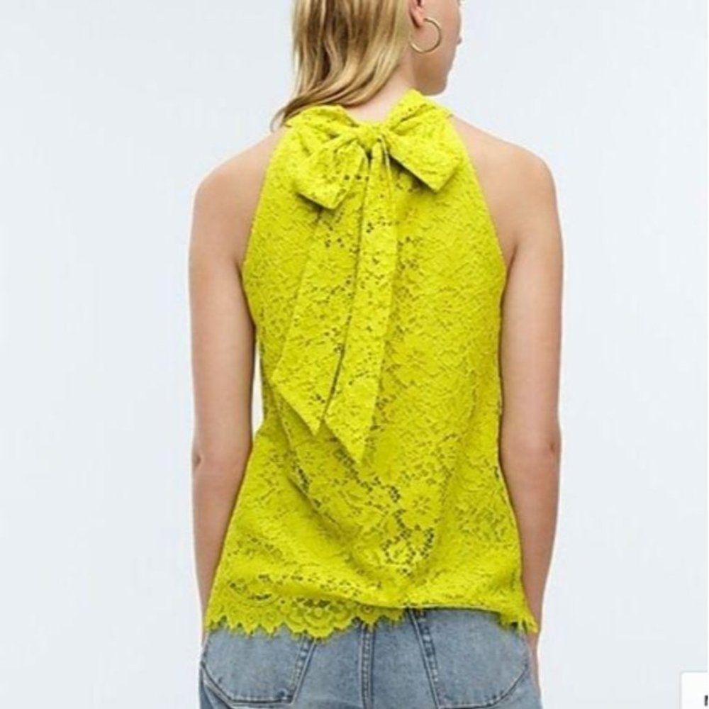 NWT J.CREW Tie Neck Lace Sleeveless Top Red - Picture 11 of 12